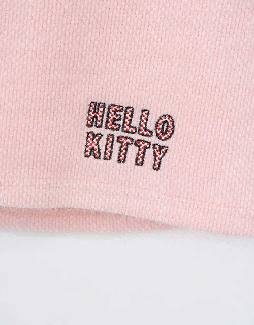 【Hello Kitty聯名】刺繡絨毛A字短裙