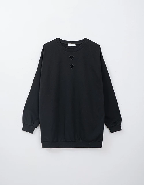 鏤空愛心圓領大學TEE
