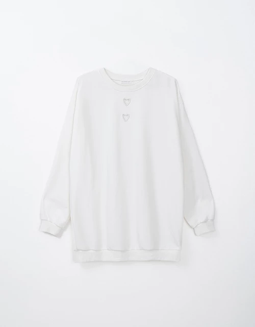 鏤空愛心圓領大學TEE