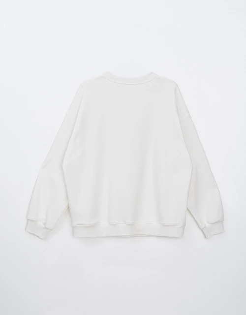 【Hello Kitty聯名】內刷毛刺繡寬版大學TEE