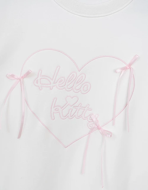 【Hello Kitty聯名】內刷毛刺繡寬版大學TEE