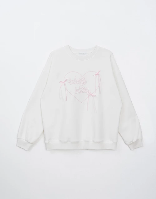 【Hello Kitty聯名】內刷毛刺繡寬版大學TEE