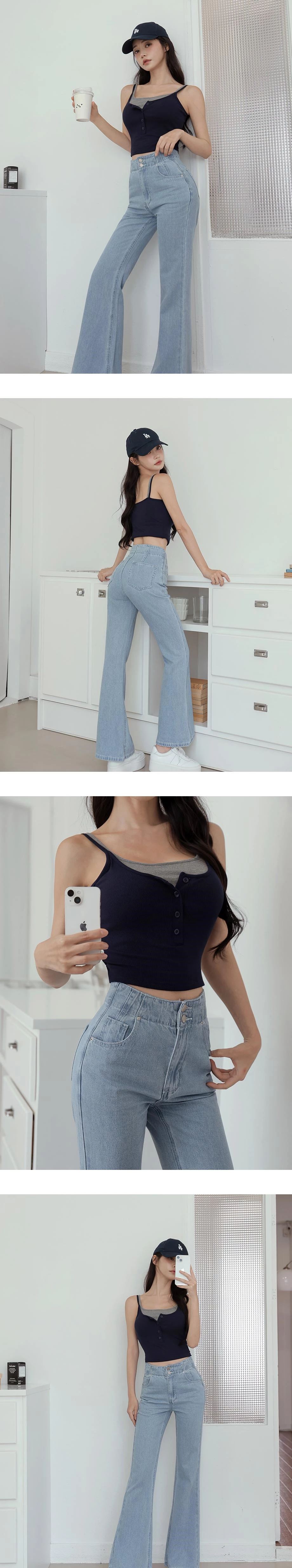 DNAハイウエストライトデニムフレアパンツ DNAハイウエストライトデニムフレアパンツ