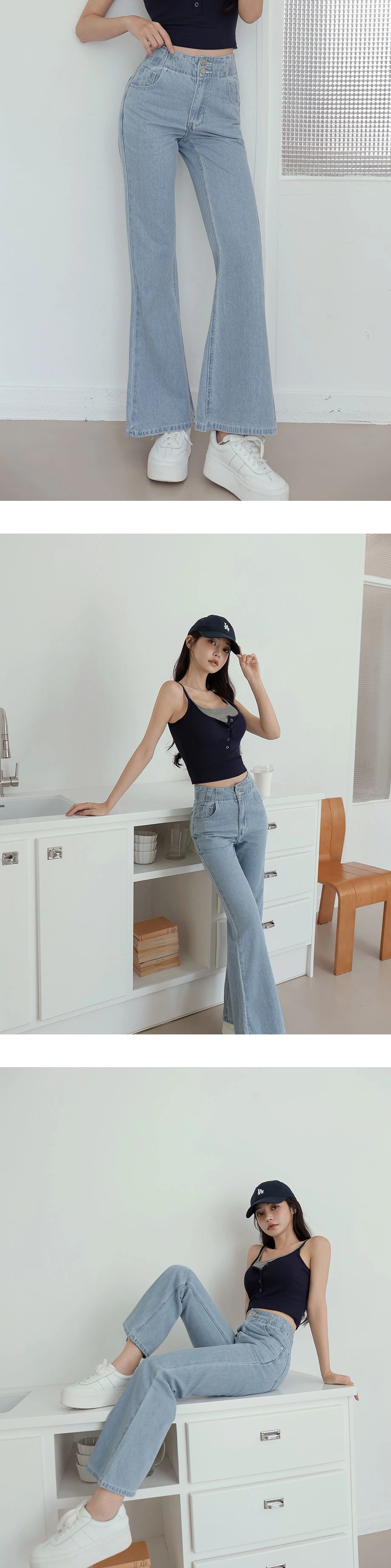 DNAハイウエストライトデニムフレアパンツ DNAハイウエストライトデニムフレアパンツ