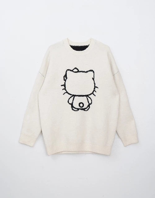 【Hello Kitty聯名】線條感寬版毛衣