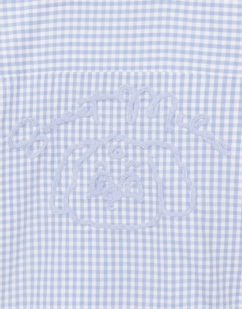 【Lyra & Toby】美背刺繡格紋長袖襯衫