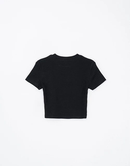 品牌LOGO羅紋短版上衣