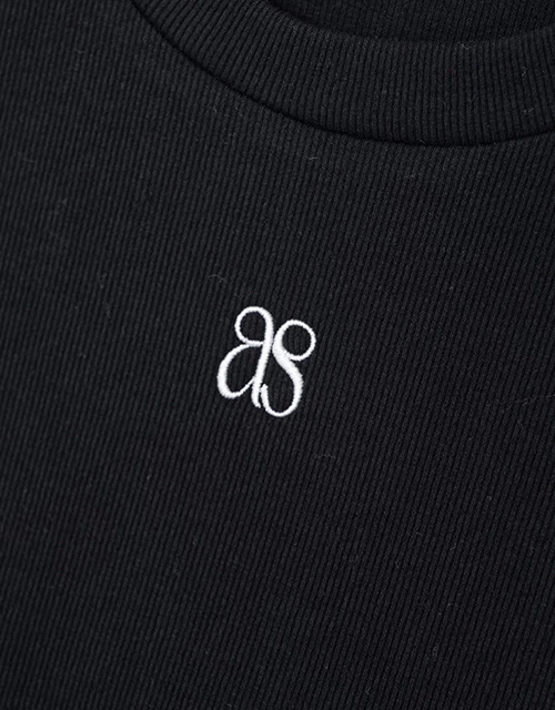 品牌LOGO羅紋短版上衣