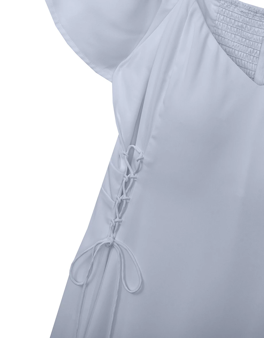 AIRY HOURGLASS Corset V Neck Side Lace Up Padded Maxi Dress