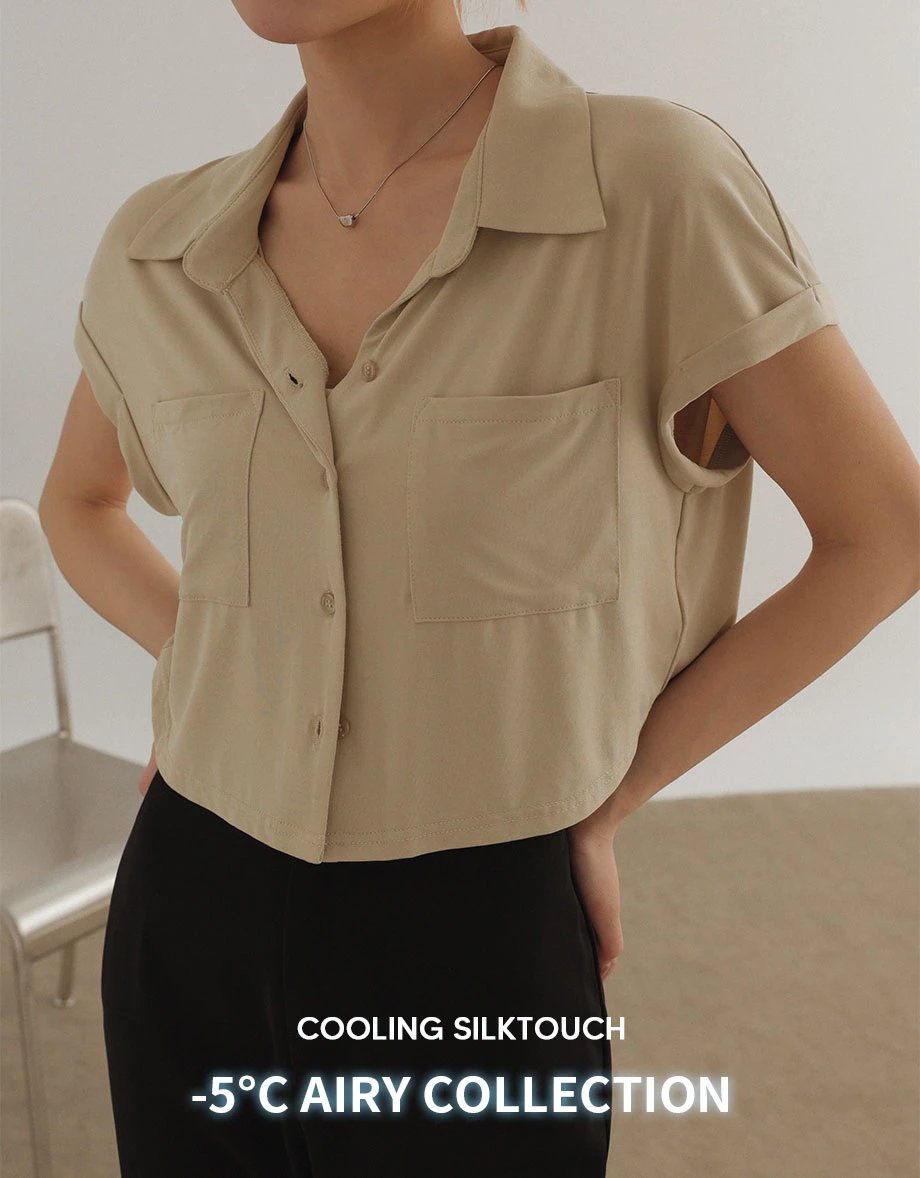 Airy Cool Relaxed Fit Button Up Short Sleeve Shirt
