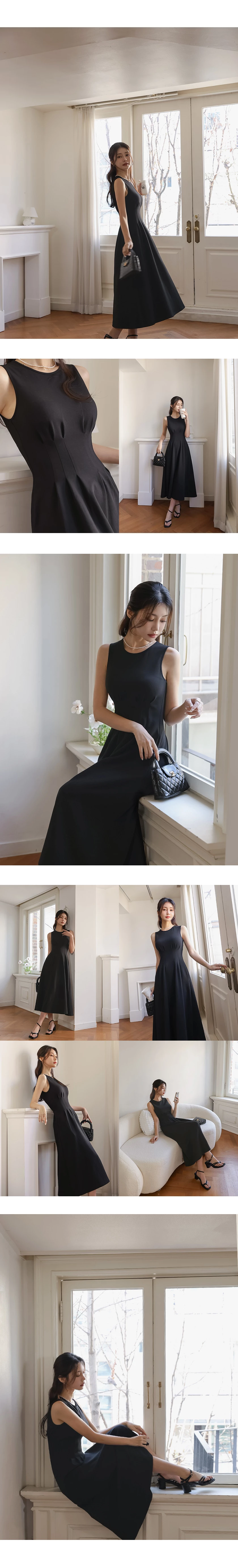 AIRY HOURGLASS Crew Neck Sleeveless Ruched A Line Cami Maxi Dress AIRY HOURGLASS Crew Neck Sleeveless Ruched A Line Cami Maxi Dress