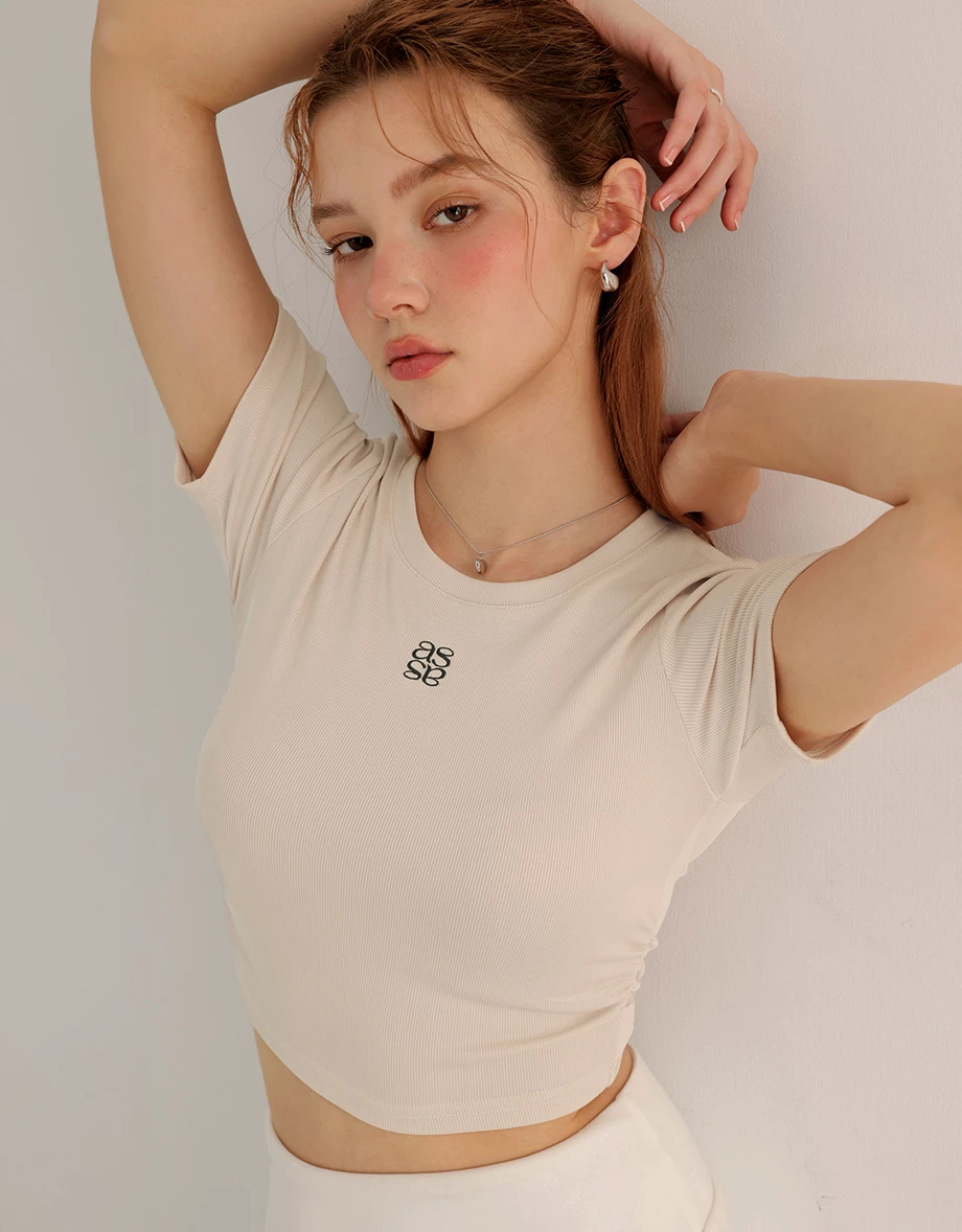 品牌LOGO短版羅紋TEE