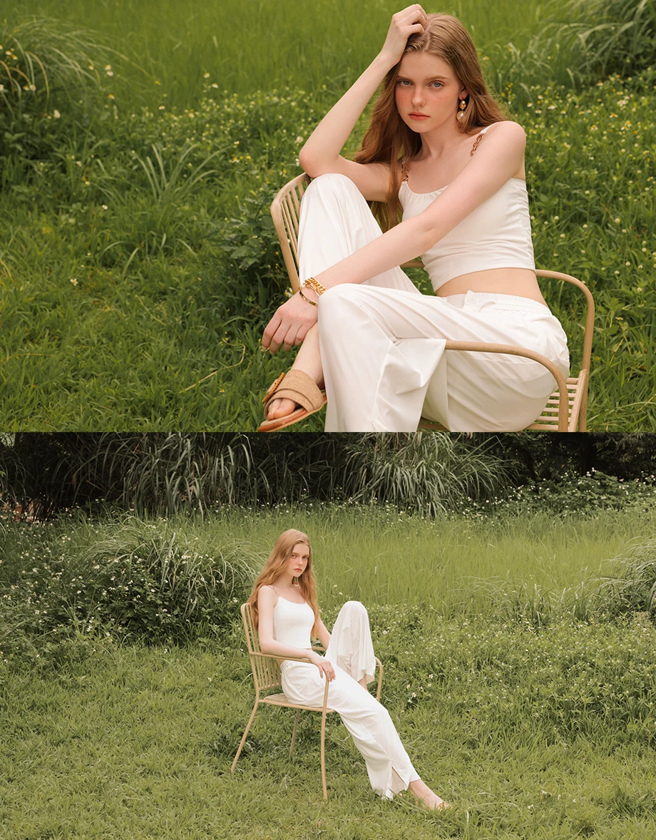 Cooling Fabric Crop Cami Bra Top with Gold Chain Detail