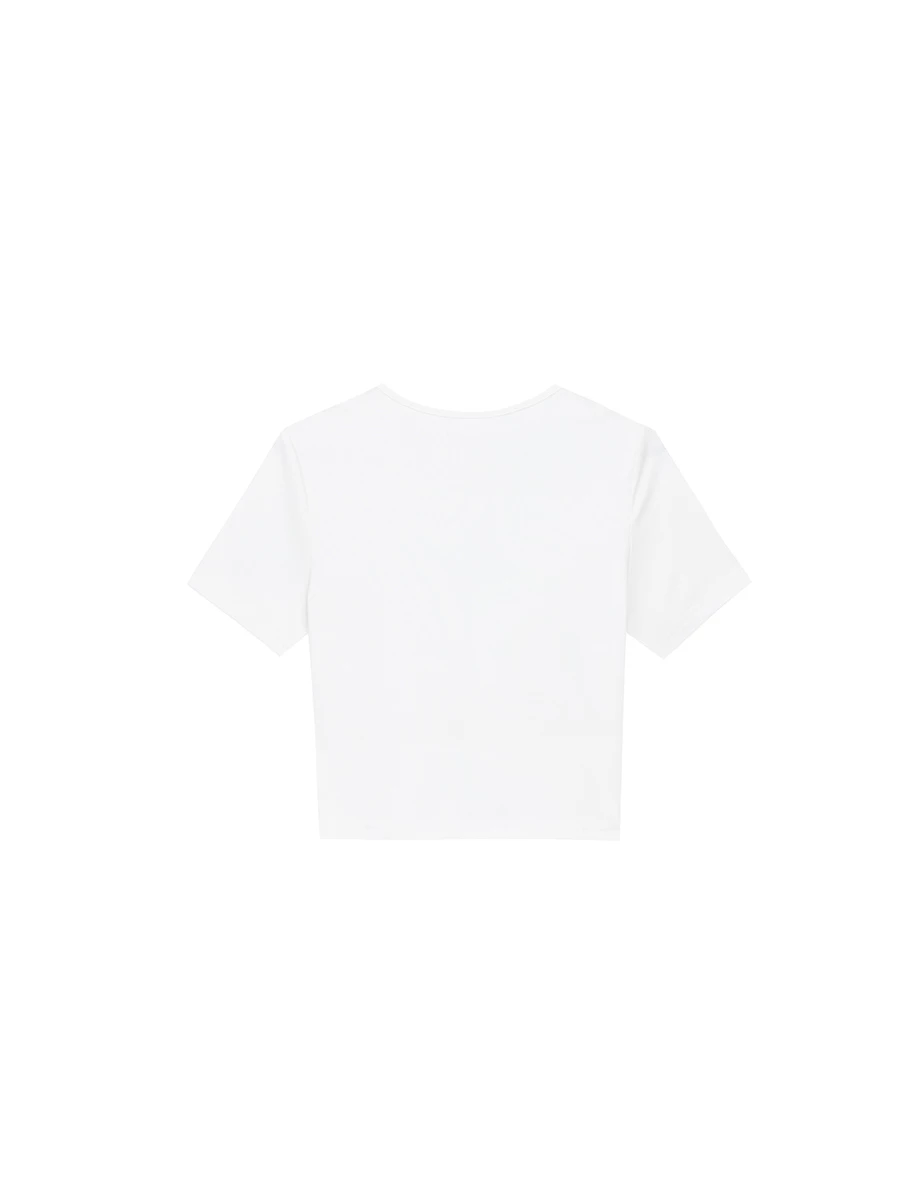 品牌LOGO綴飾合身短TEE