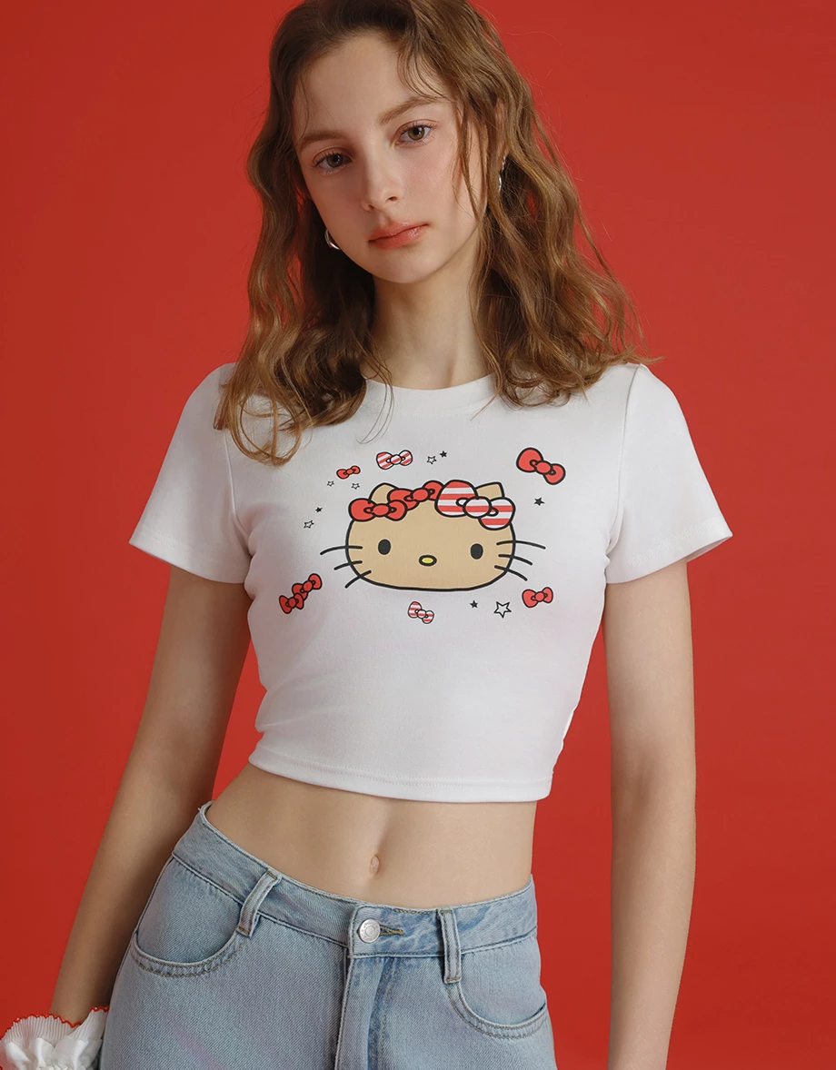 【Hello Kitty聯名】蝴蝶結星星短TEE