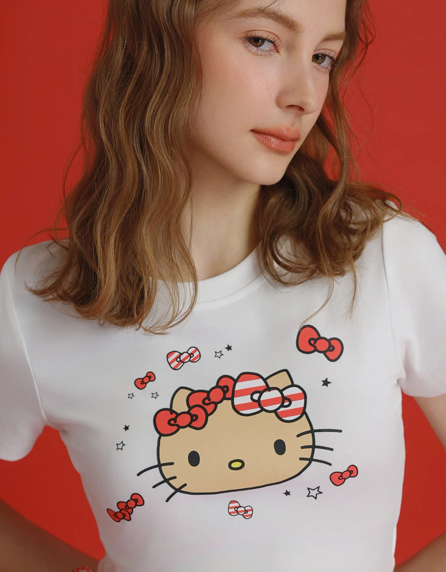 【Hello Kitty聯名】蝴蝶結星星短TEE