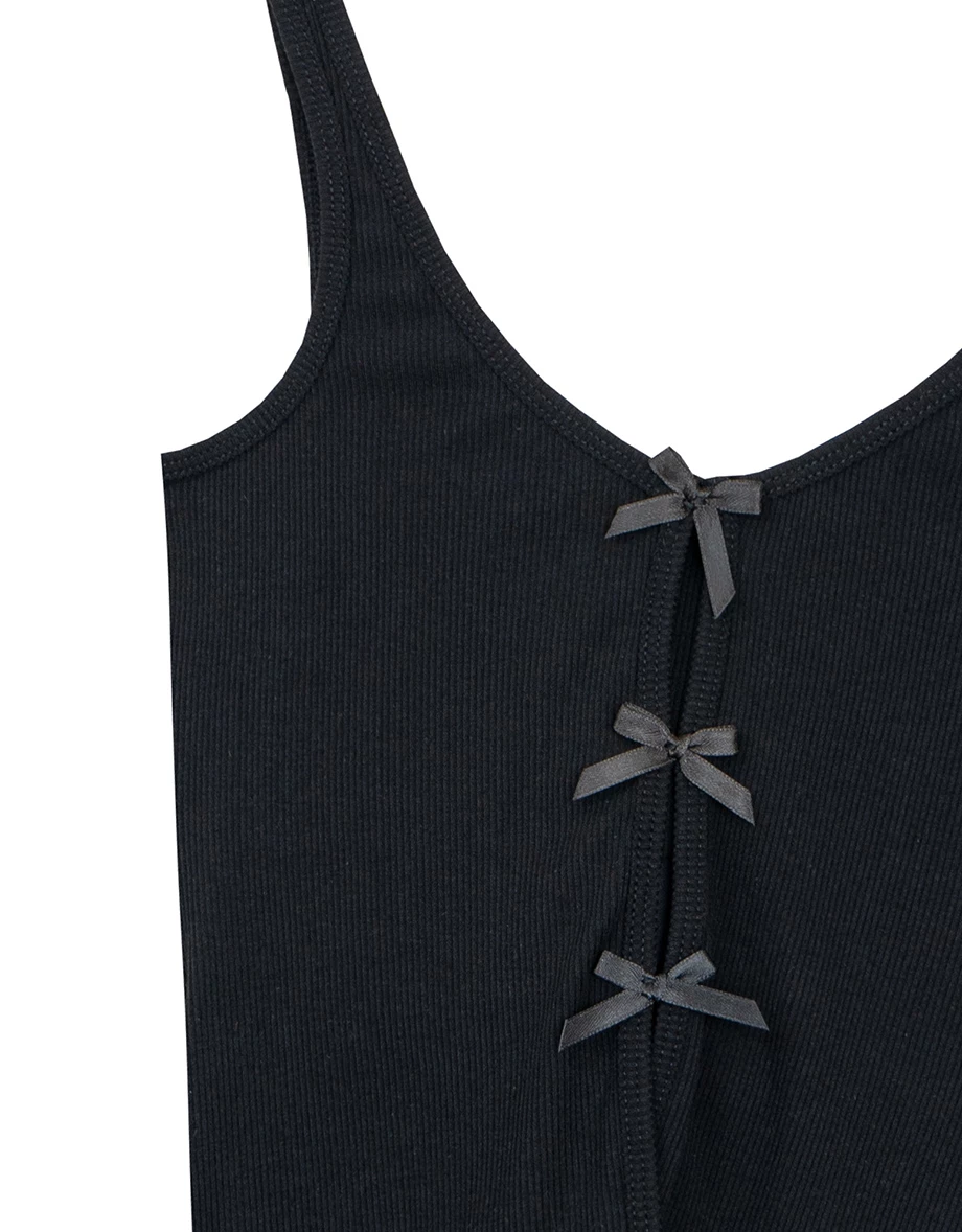緞帶蝴蝶結羅紋BRA TOP
