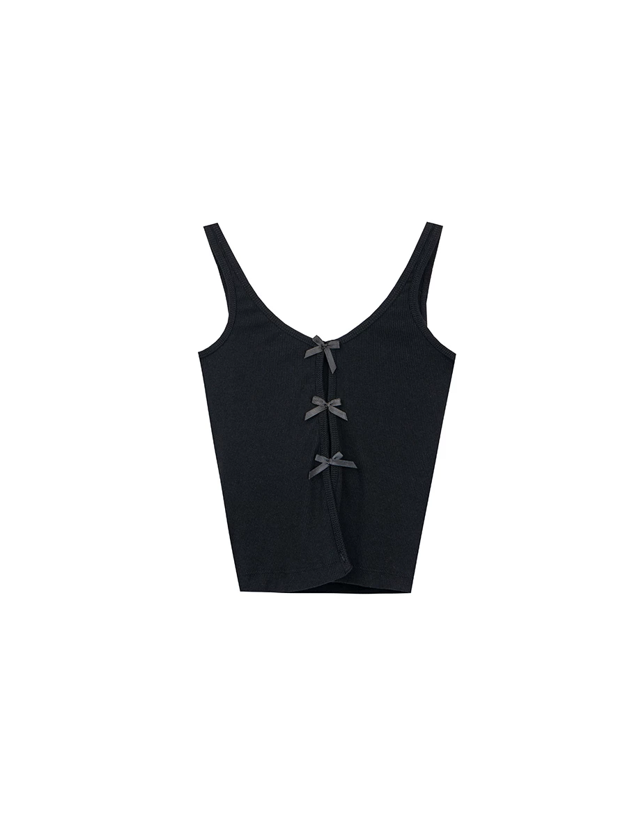緞帶蝴蝶結羅紋BRA TOP