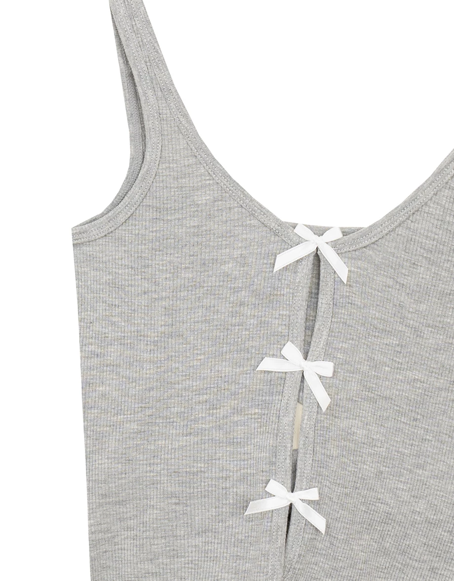 緞帶蝴蝶結羅紋BRA TOP