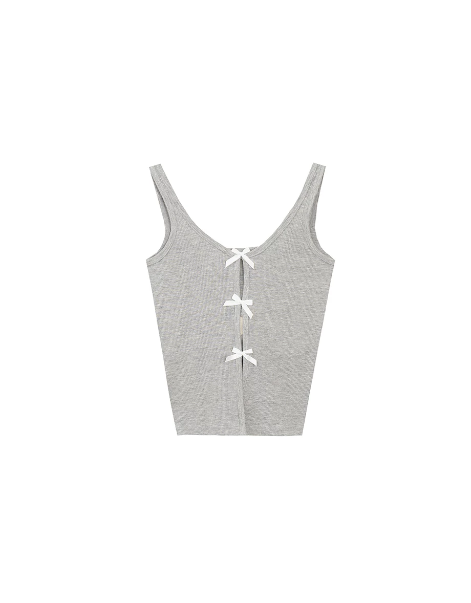 緞帶蝴蝶結羅紋BRA TOP