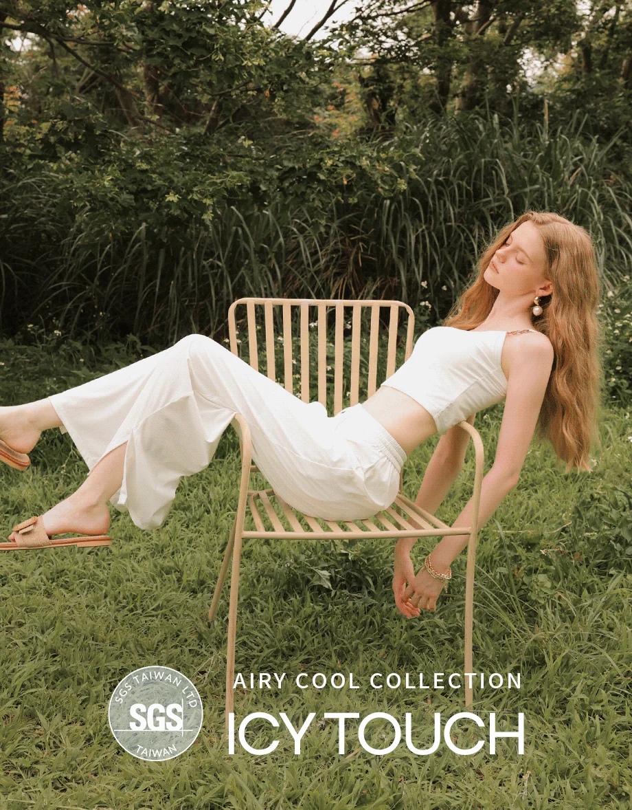 Cooling Fabric Wide Leg Pants with Drawstring Detail