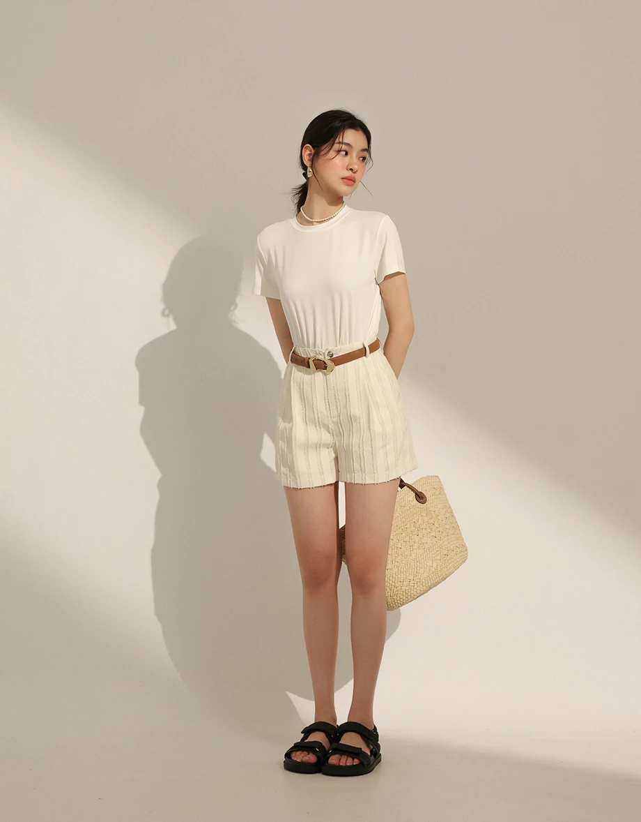 Soft-Touch Basic Crew Neck Top