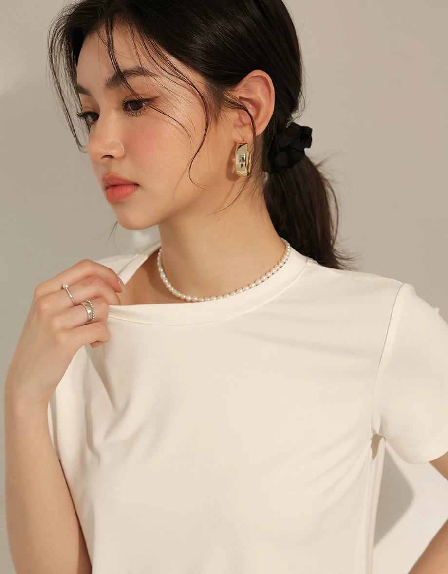 Soft-Touch Basic Crew Neck Top