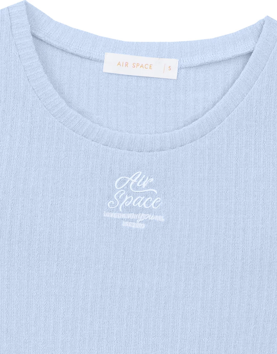 品牌LOGO刺繡羅紋上衣