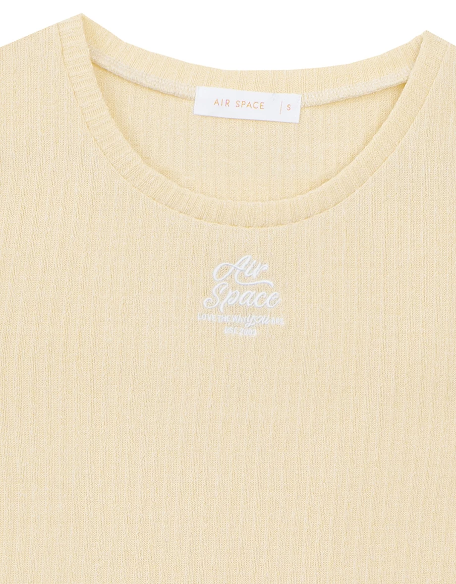 品牌LOGO刺繡羅紋上衣