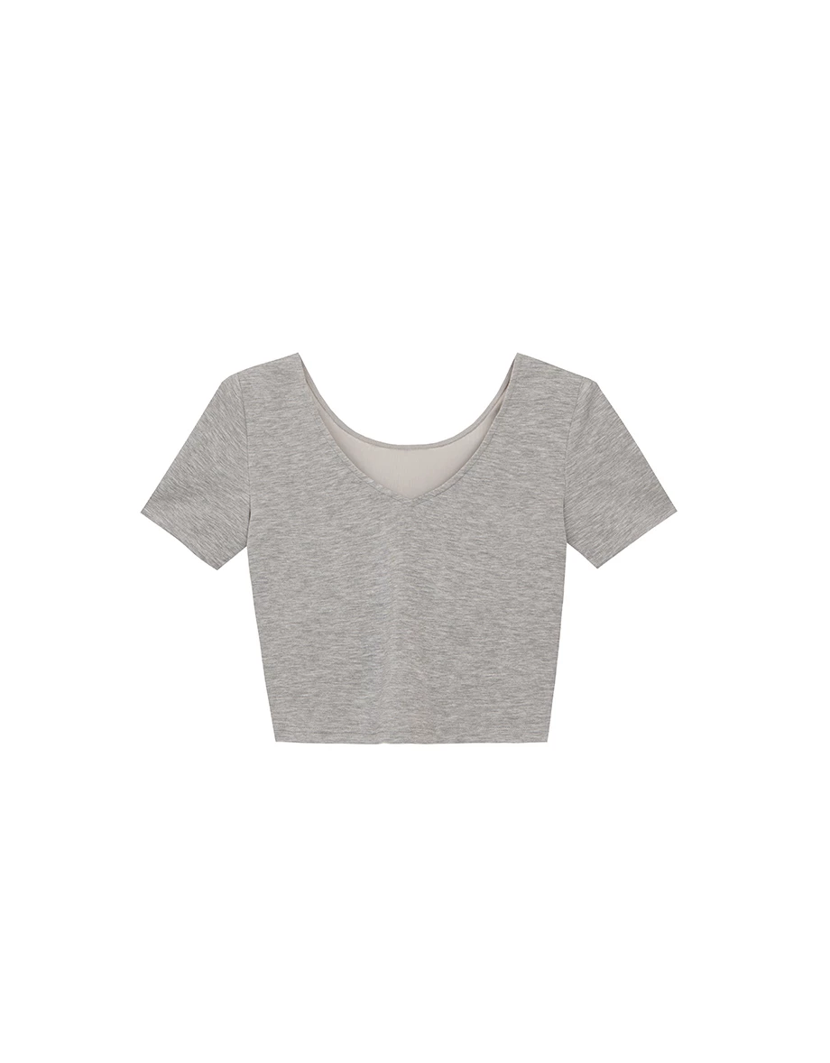【AiR 2.0】零著感後V領短袖BRA TOP