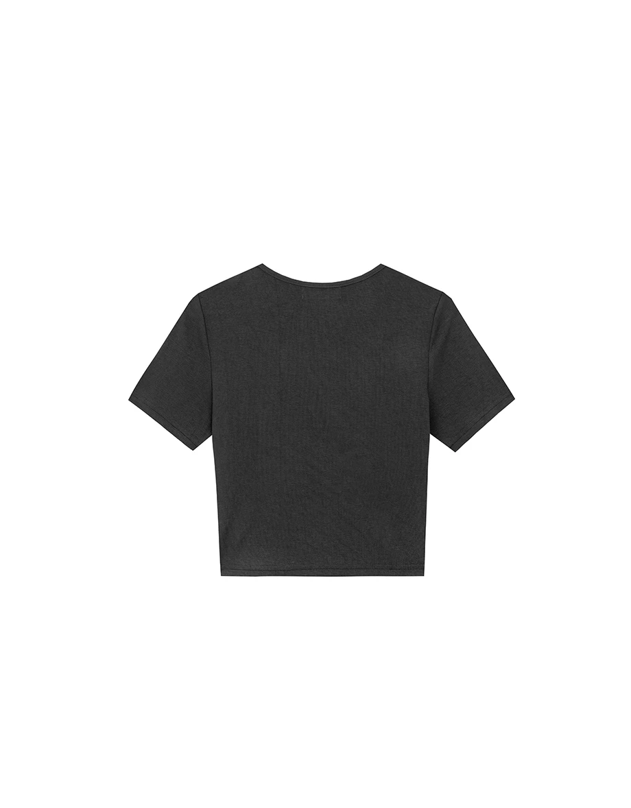 品牌LOGO綴飾合身短TEE