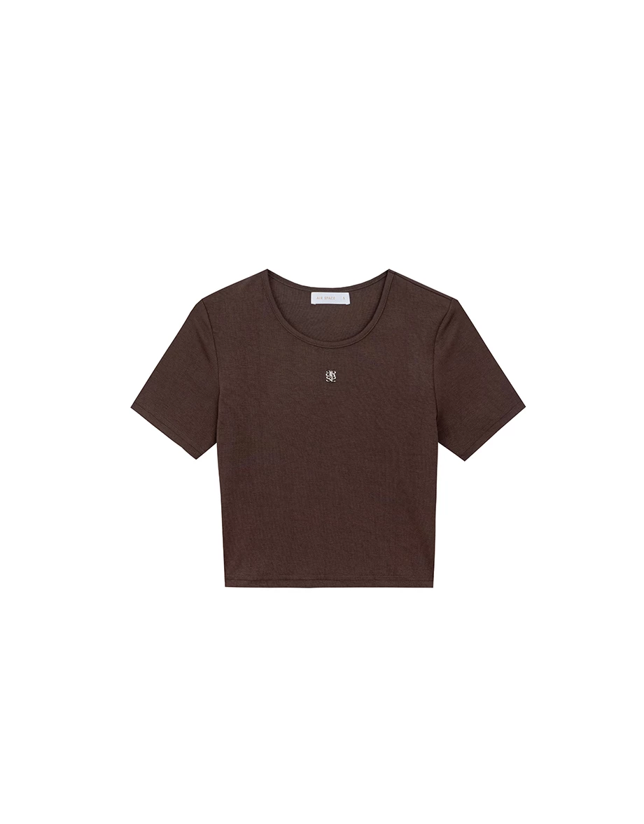 品牌LOGO綴飾合身短TEE