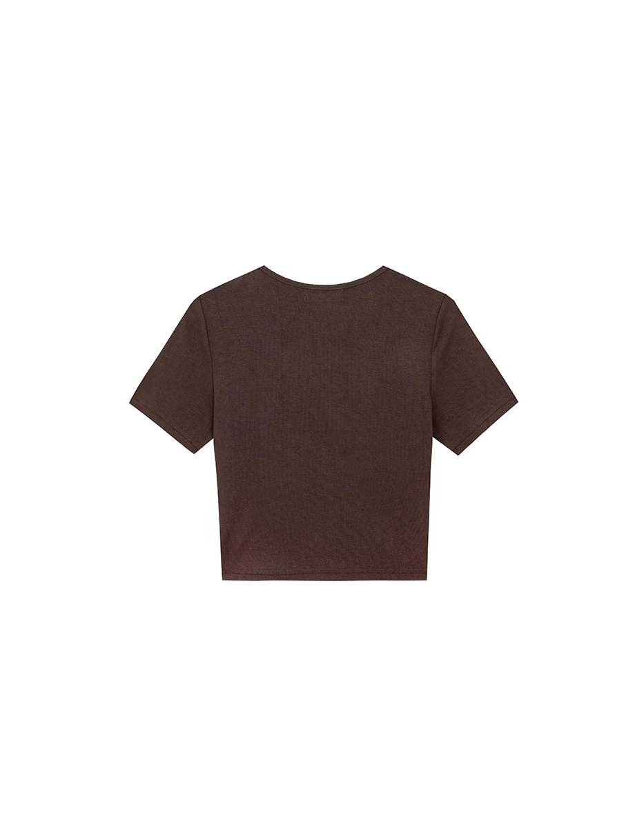 品牌LOGO綴飾合身短TEE