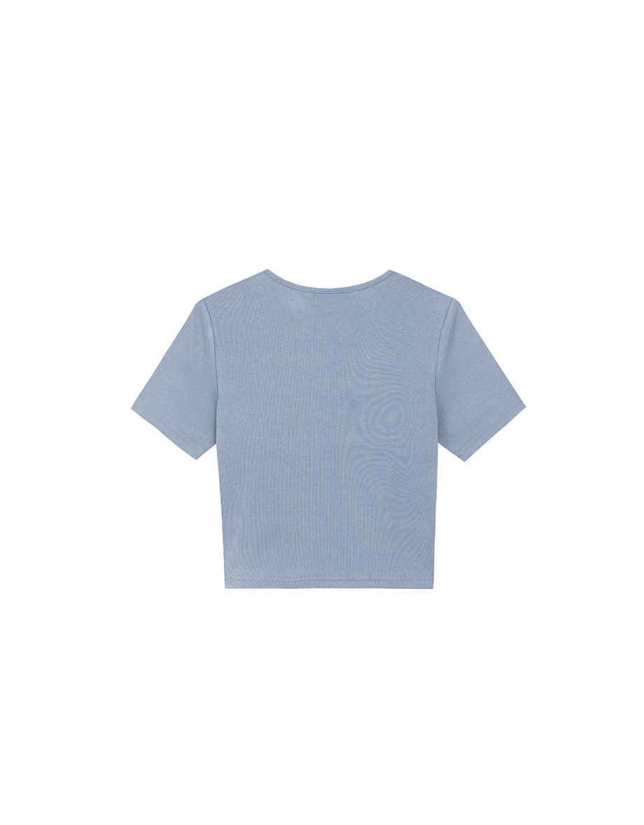 品牌LOGO綴飾合身短TEE