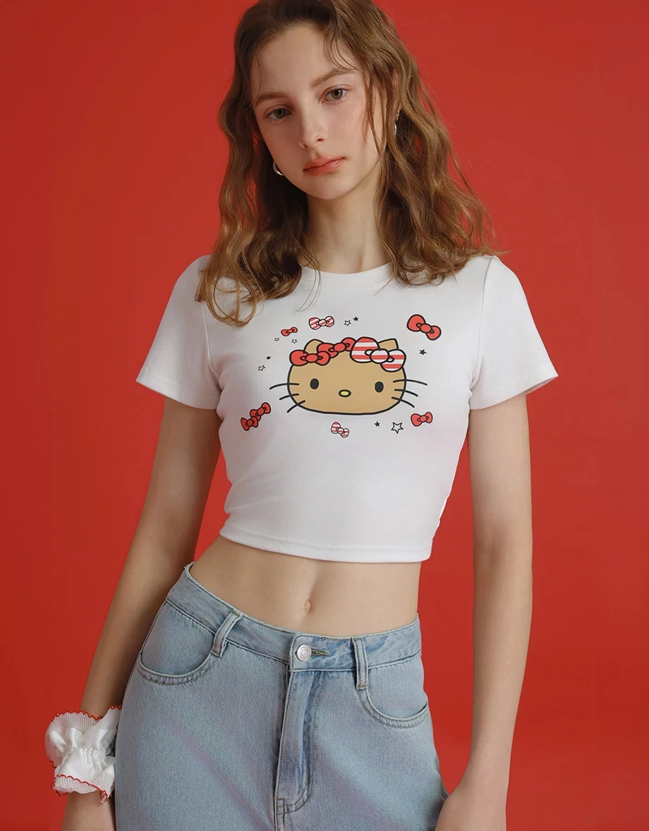 【Hello Kitty聯名】蝴蝶結星星短TEE