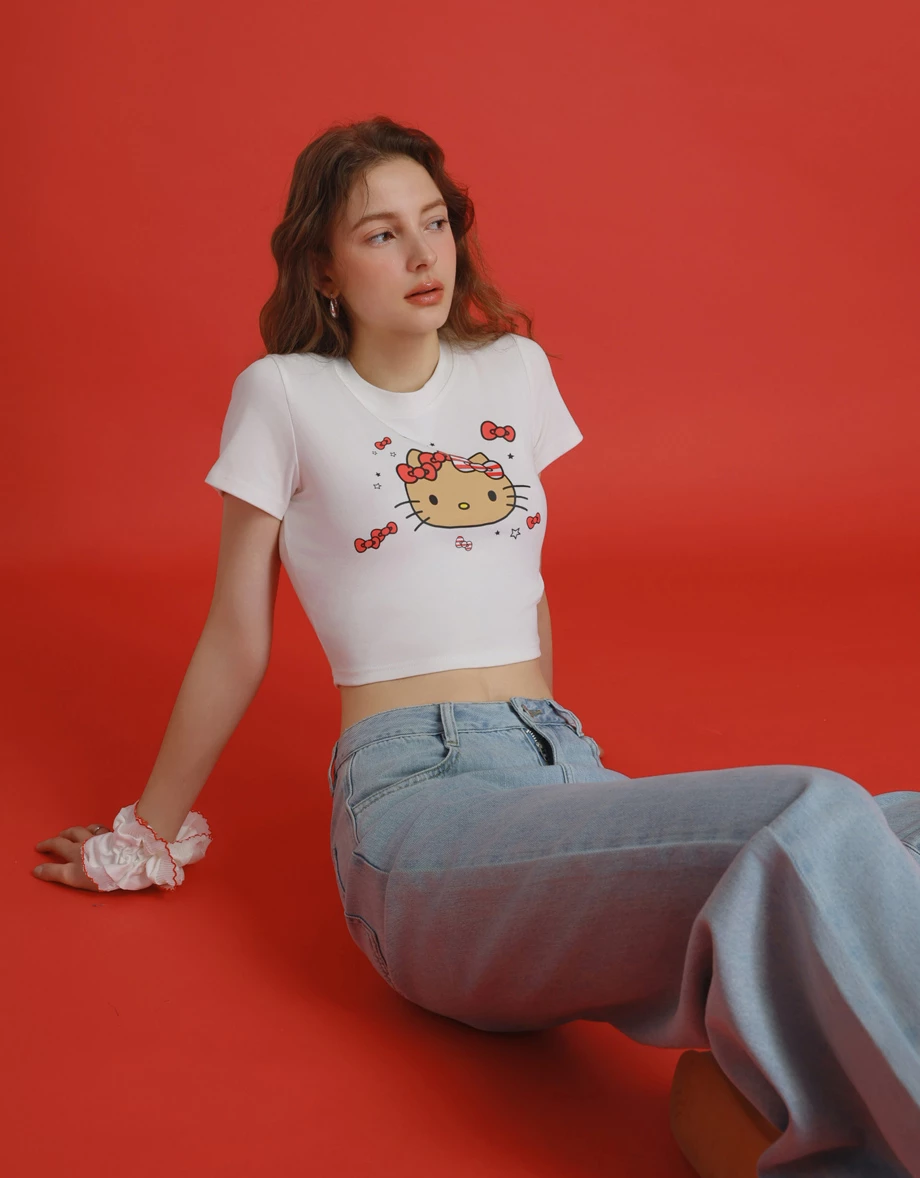【Hello Kitty聯名】蝴蝶結星星短TEE