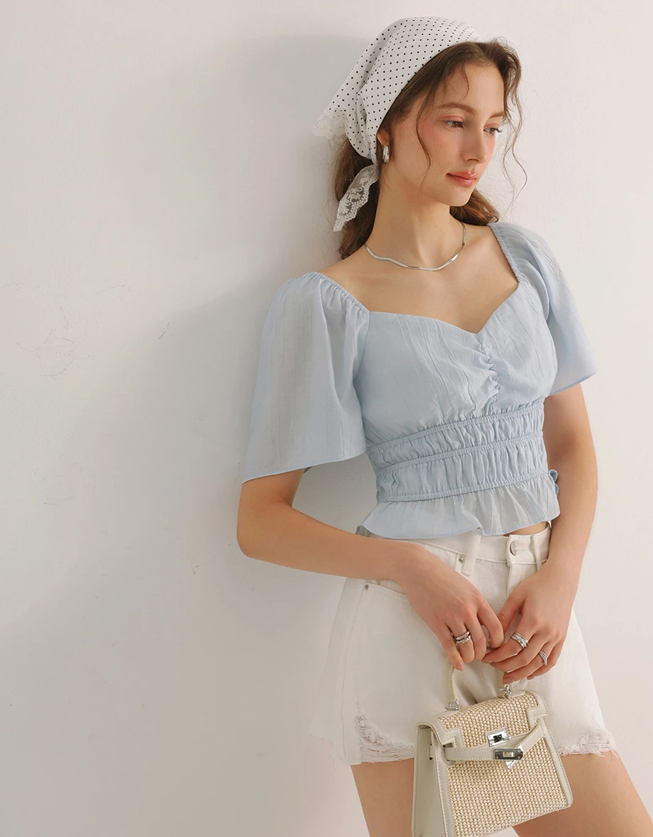 High Waisted Distressed Raw Hem Jeans Denim Shorts