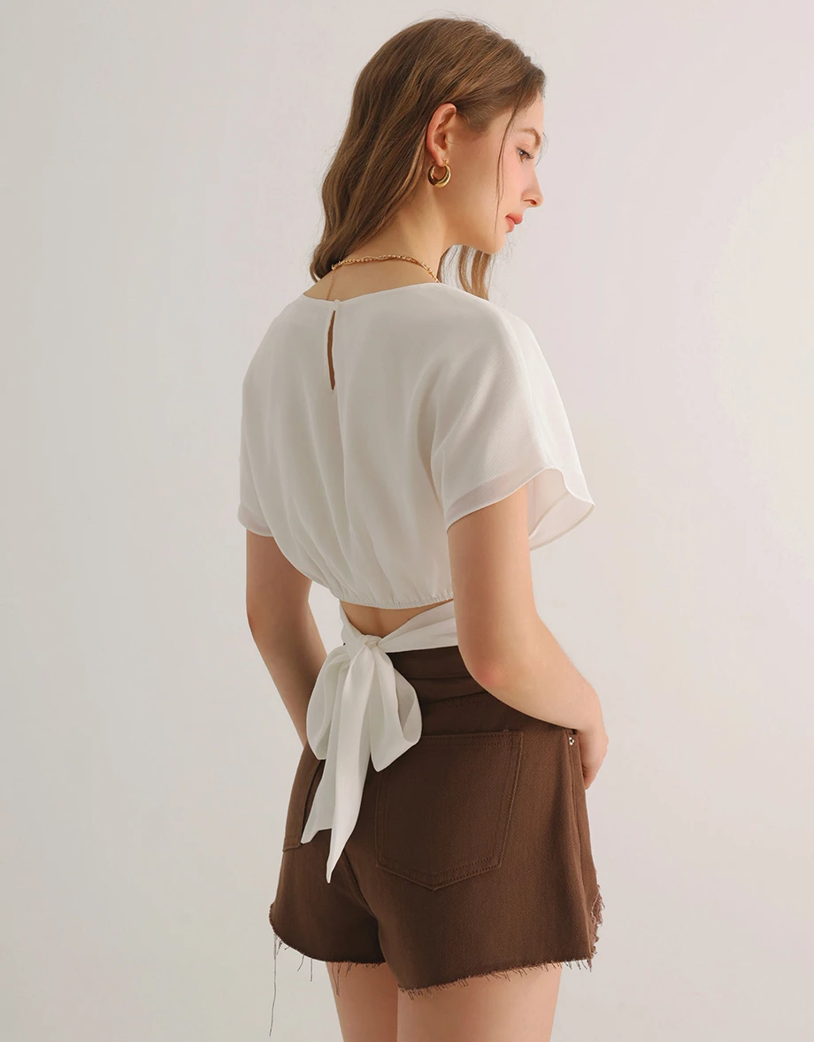 High Waisted Distressed Raw Hem Jeans Denim Shorts