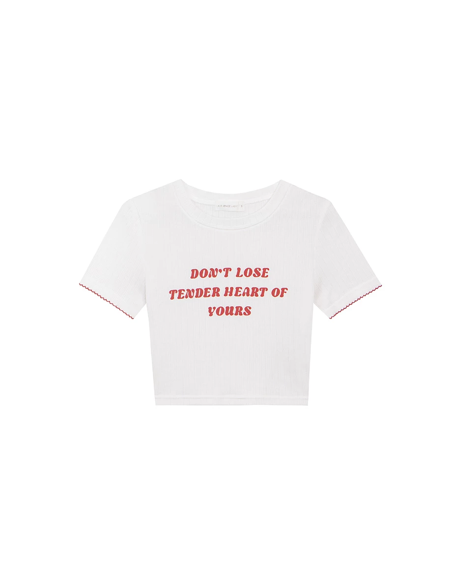 標語羅紋短版TEE