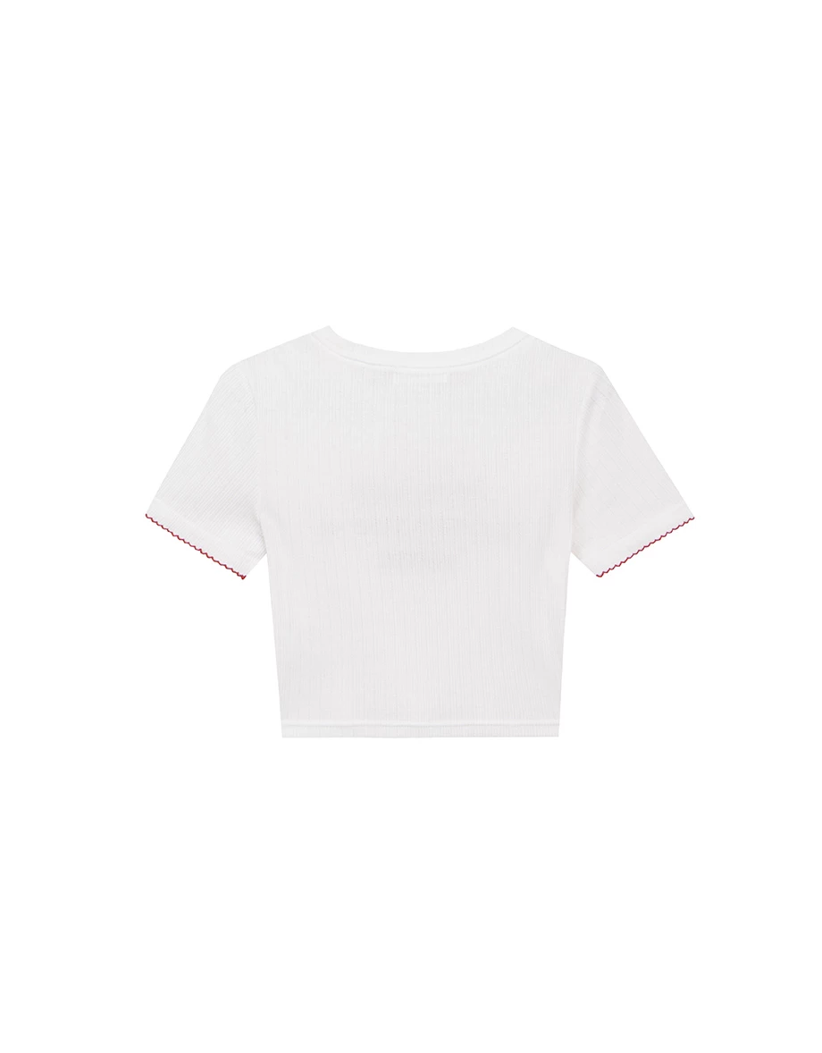 標語羅紋短版TEE