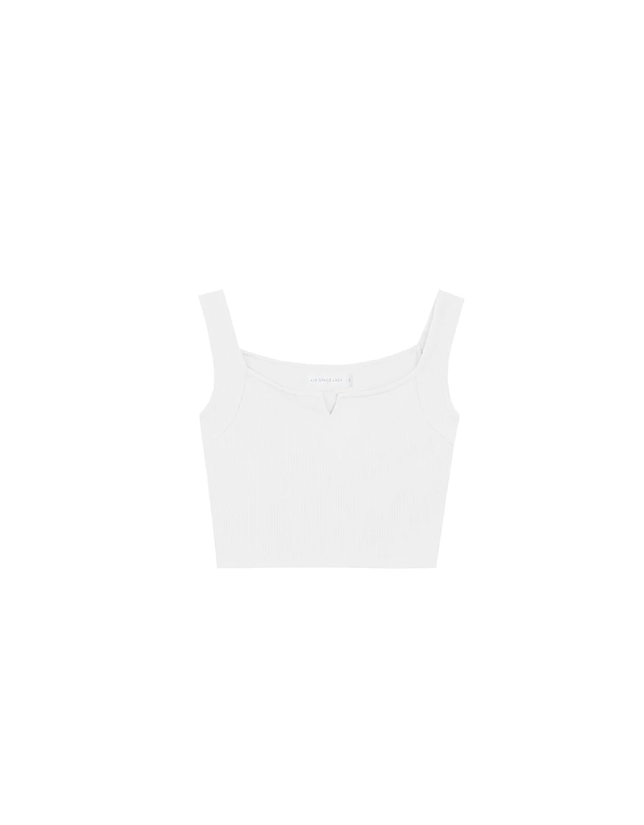 小V切口羅紋寬肩帶BRA TOP