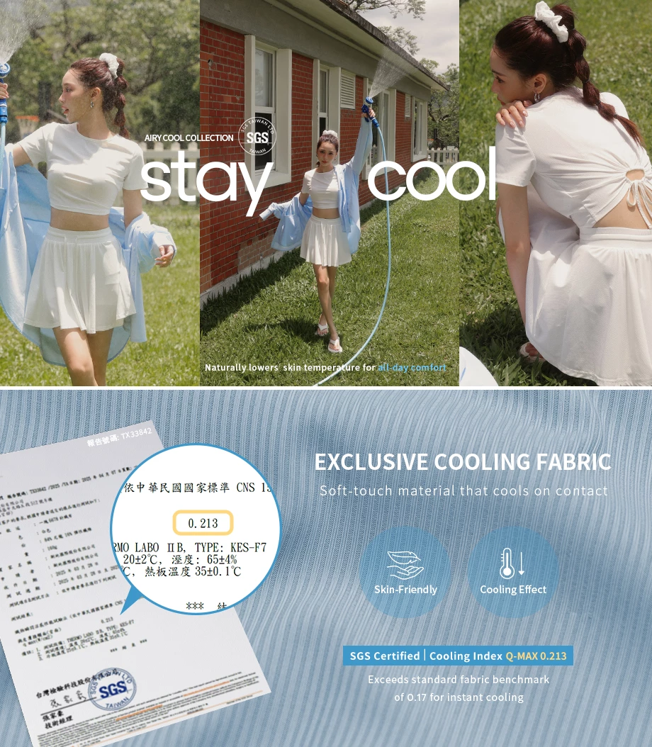 Cooling Fabric Front Pleated Wide Leg Pants with Drawstring Detail