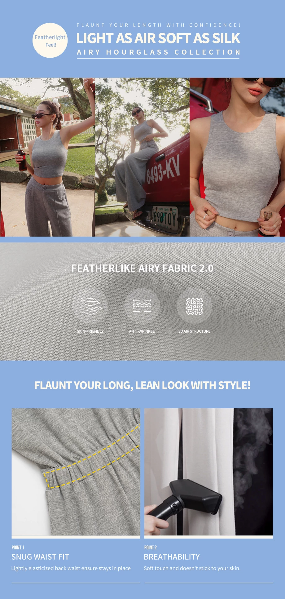 AIRY HOURGLASS Casual Sculpted Waist Mini Dress with AIR SPACE Logo Embroidered