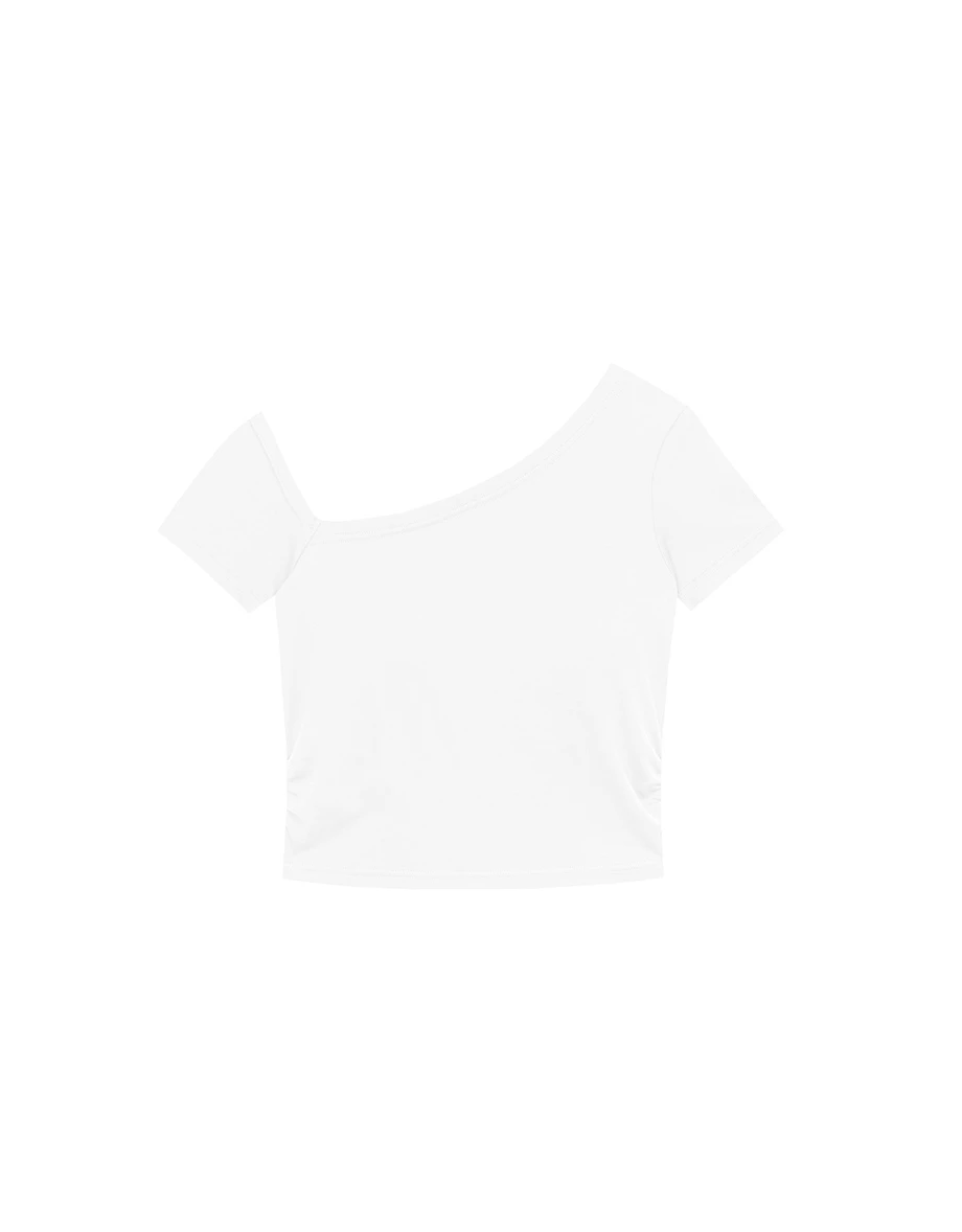 Basic One Shoulder Fitted Ribbed Crop Bra Top