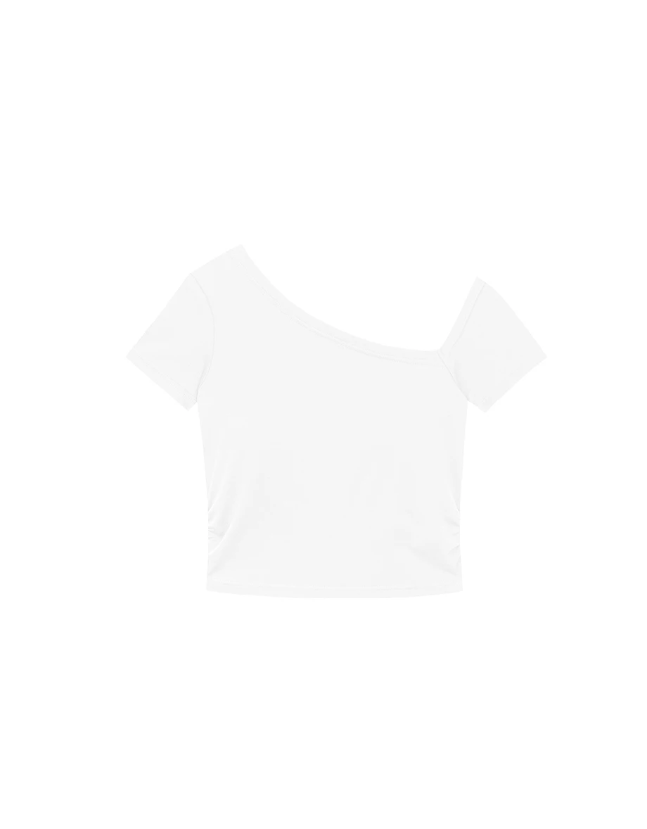 Basic One Shoulder Fitted Ribbed Crop Bra Top