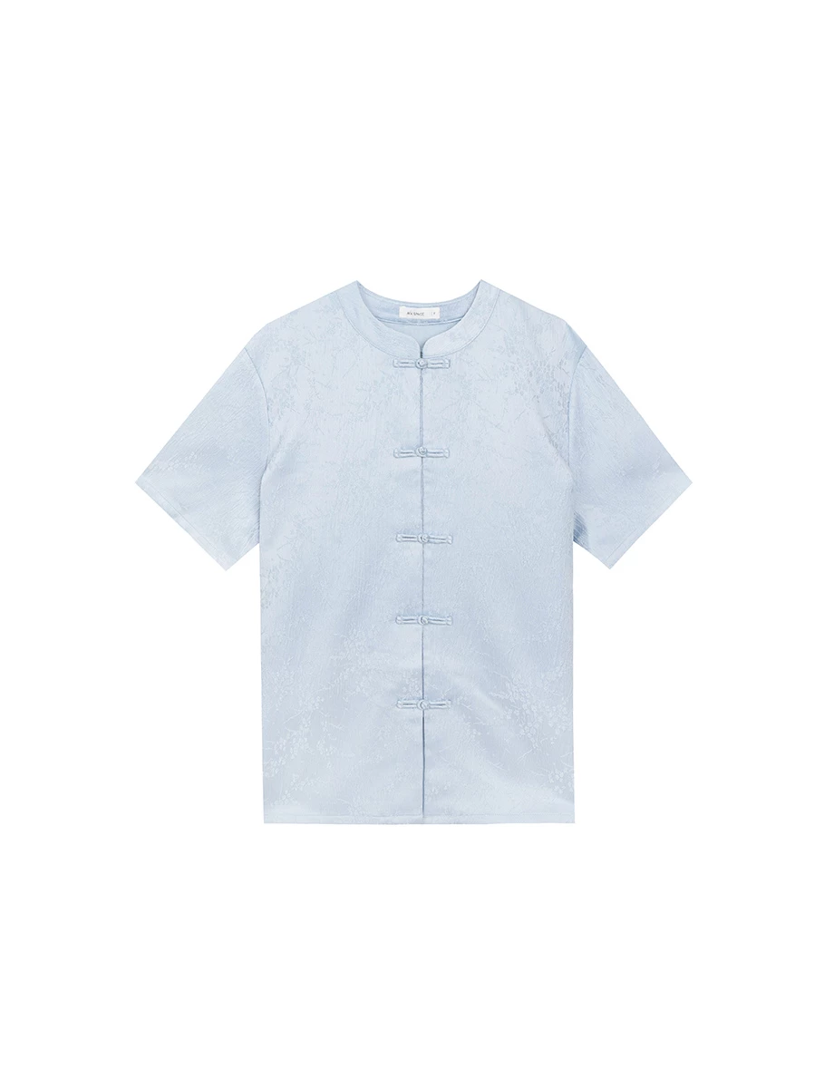 【Michie 聯名】緹花緞面 新中式男裝 唐裝上衣 旗袍風 M09