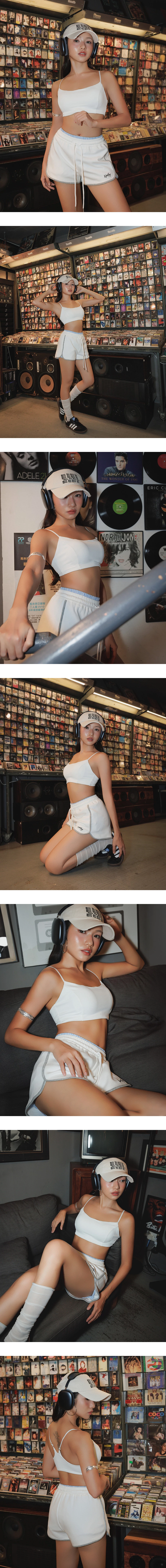 【Michie Design】Top Cami Crop Bertali Halus Berpadding Potongan Fit M06