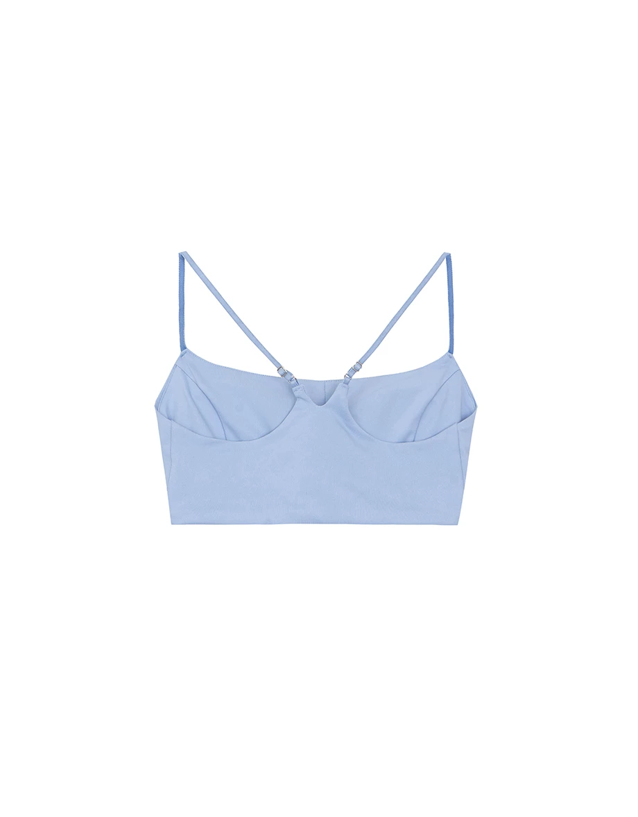 【Michie Design】Top Cami Crop Bertali Halus Berpadding Potongan Fit M06