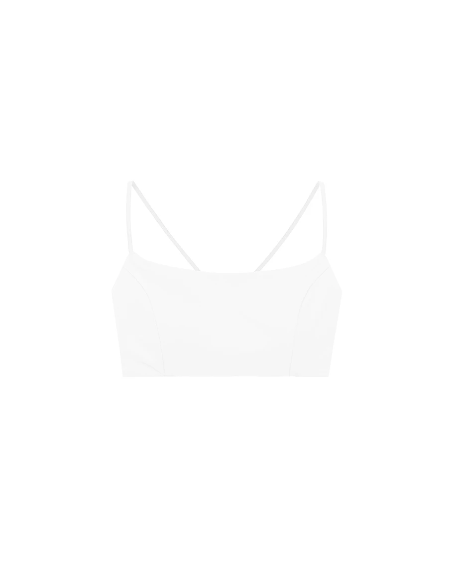 【Michie 聯名】後V型細肩帶短版背心(附胸墊) M06