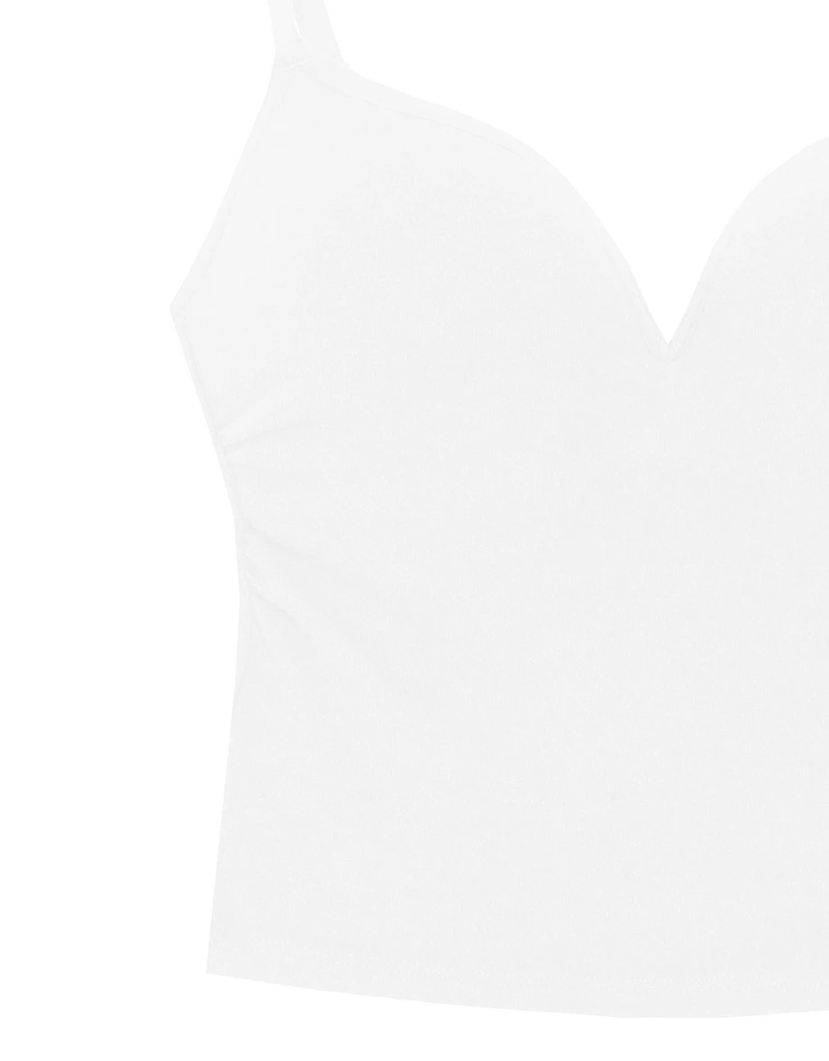 WARM↑UP薄感好身材 深V領側抓褶短版細肩帶發熱BRA TOP WARM↑UP薄感好身材 深V領側抓褶短版細肩帶發熱BRA TOP